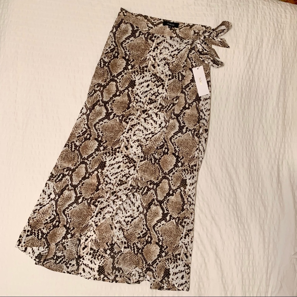 Snake / Python Print Wrap Maxi Skirt Nwt - image 5